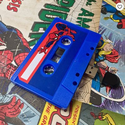 Spiderman-personalised-marvel-gift-mixtape-usb-theblankrecordstore-etsy