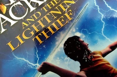Cover art from Percy Jackson the Lightning Thief book, the first mythology book in the Rick Riordan book order